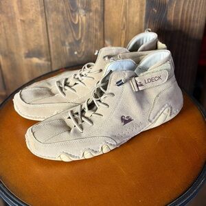 LDECK Men's Beige High-Top Sneakers